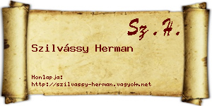Szilvássy Herman névjegykártya