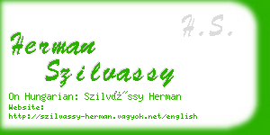 herman szilvassy business card